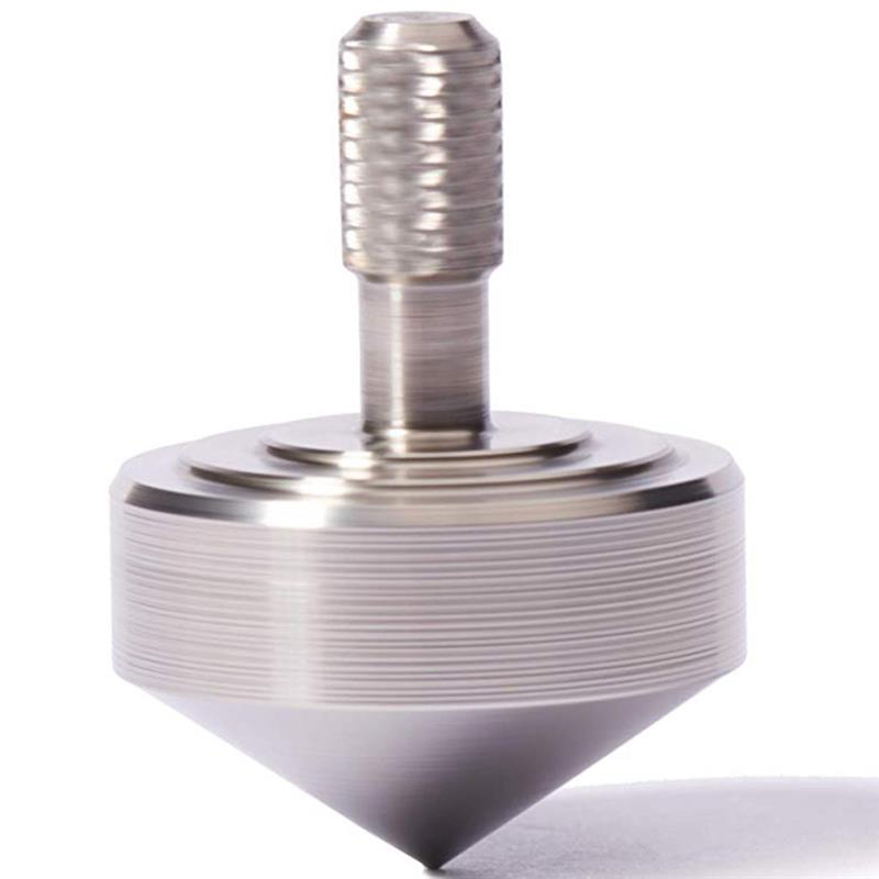 Mini Spinning Top Speelgoed Met Base Metal Gyro Geweldige Prestaties Nauwkeurige Silver Spinning Top Voor Kinderen Volwassen Spinner Gyro: no base