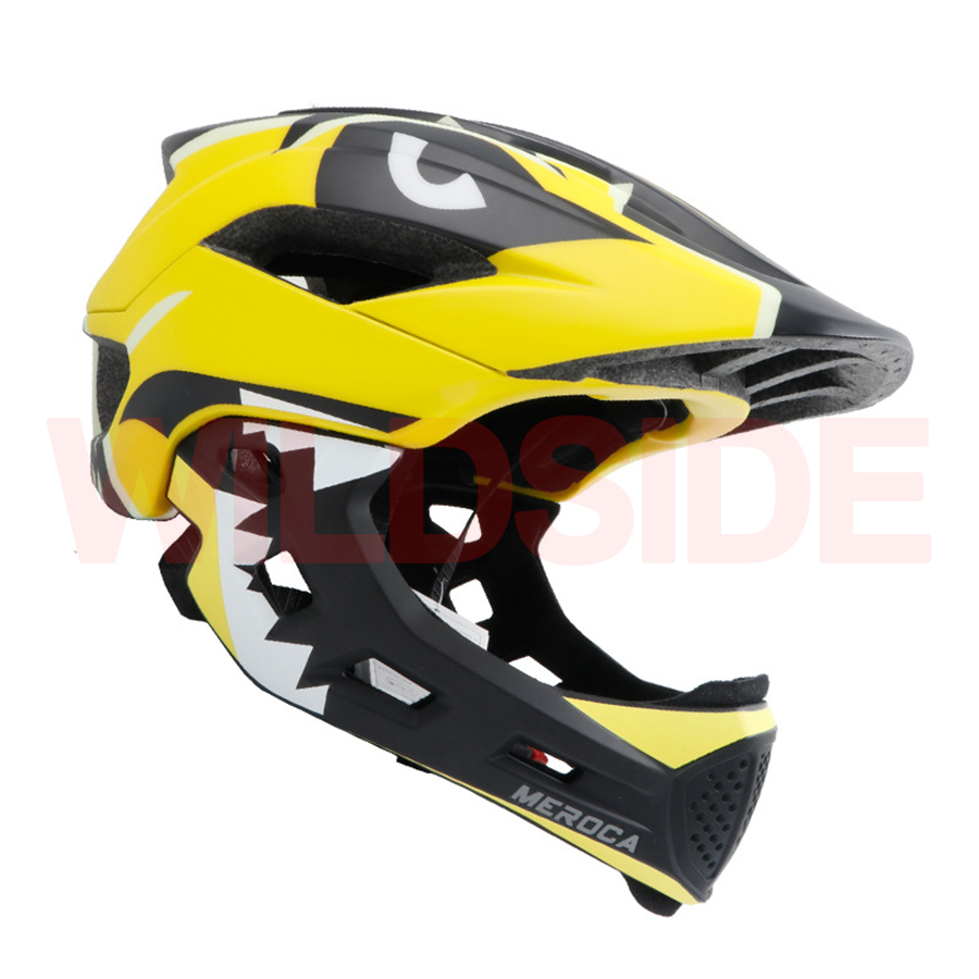 Kids Cycling Helmet Full Face Detachable Chin rest MTB BMX Downhill bike Balance Helmet Casco Ciclismo Capacete: Yellow