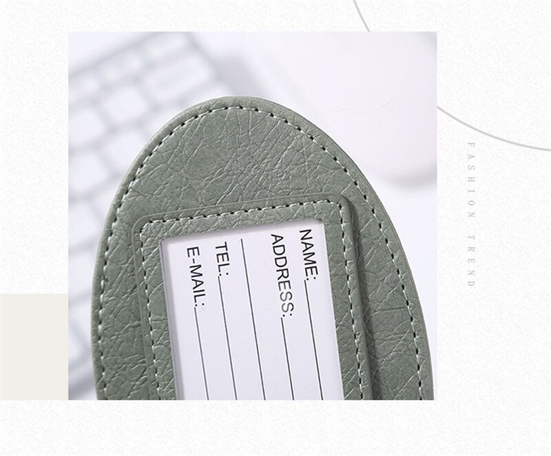 1PC Travel Accessories Luggage Tag Round PU Leather Suitcase ID Addres Holder Baggage Boarding Women Men Portable Label