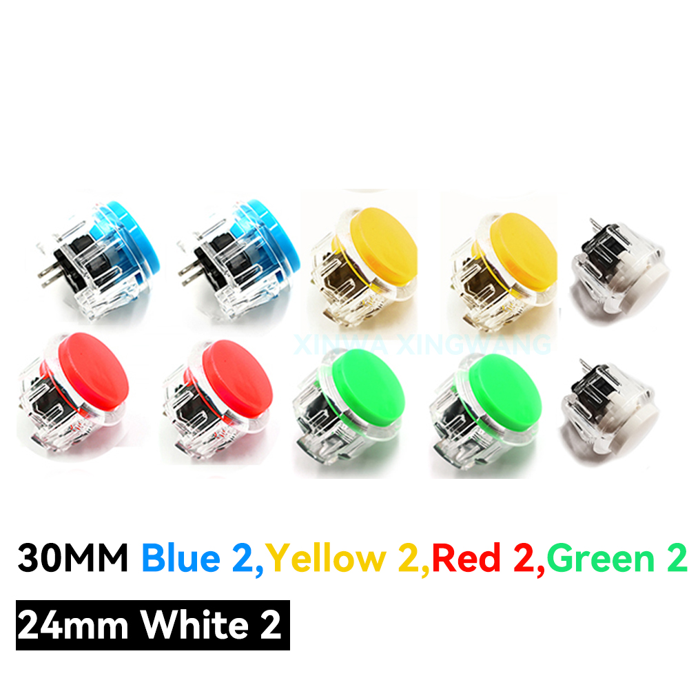 10 pçs 24mm 30mm botão interruptor de partida do jogo para copiar caixa sanwa máquina jogo arcade joystick console zero atraso placa diy: MULTI