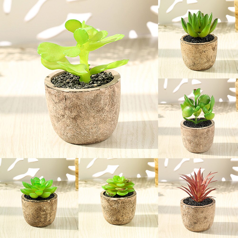 4Pcs/Set Simulation Succulent Plants Artificial Potted Plant Indoor Ornaments Simulation Potted Plants artificial plants decor