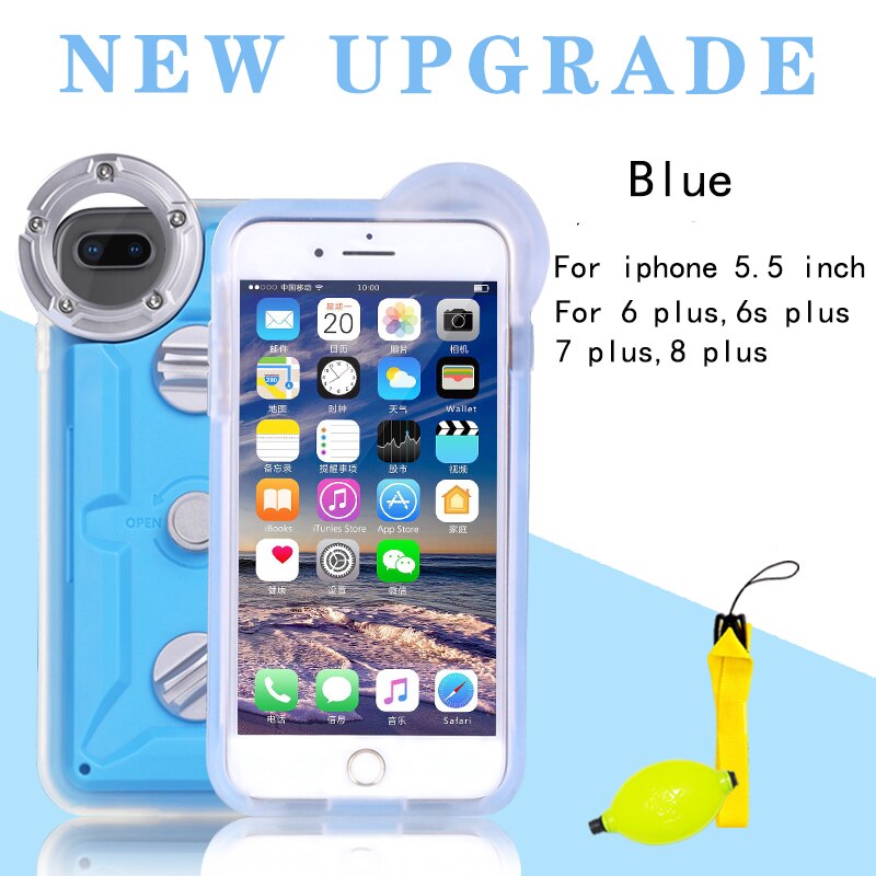 Waterproof Phone Case For Huawei P30 P20 P40 v30 Mate 30 Pro Diving Surfing Swimming Snorkeling Photo Video for xiaomi mi9 Cover: 6 6s 7 8 plus Blue