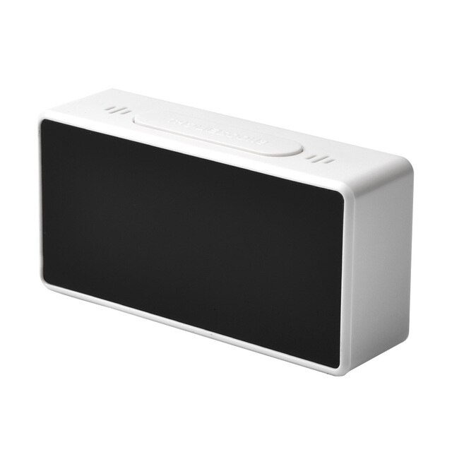 LED Digital Alarm Clock USB/Battery Mirror Real-time Display Bedside Quiet Home Bedroom Desk Display Digital Desktop Table Clock: White A