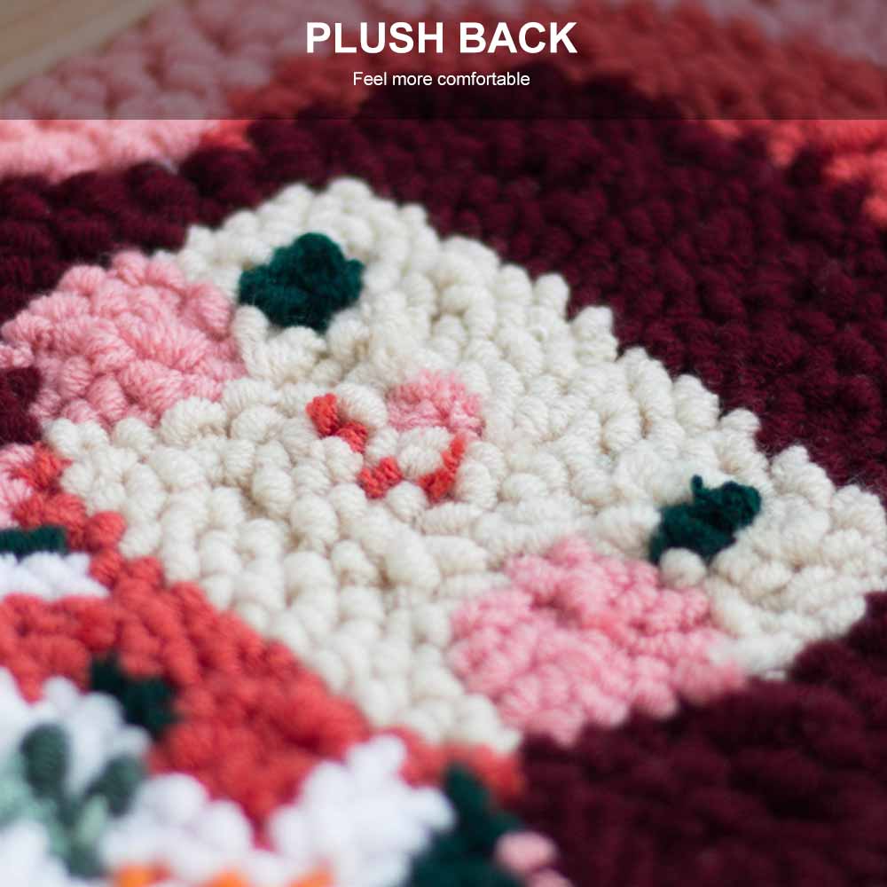 Beginner DIY Stamped Embroidery Starter Kit Punch Needle Tool Handcraft Embroidery Cloth with Pattern Tools Kit Decor Artwork