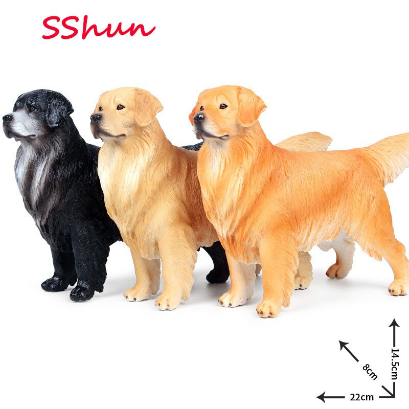 22*8*14.5CM solid simulation animal dog model big golden retriever pet dog child boy toy decoration