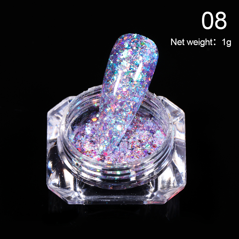 Or Rose 3D hexagone ongles paillettes flocons Nail Art paillettes poudre paillettes scintillantes vernis manucure décorations ongles accessoires: 20