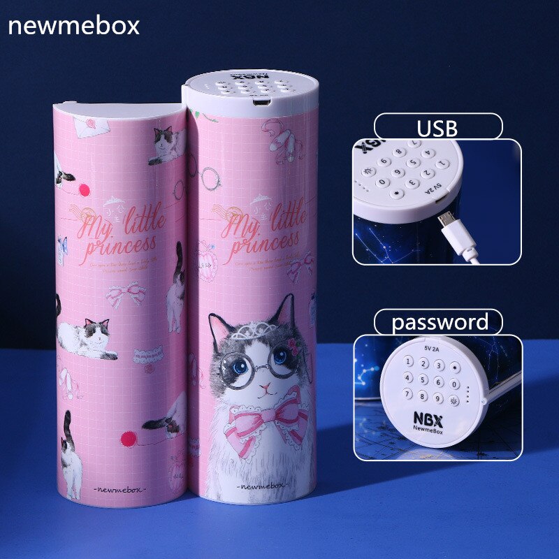 NewmeBox Quicksand translucent pencil case multifunction pencil box Combination lock cute pencil case with calculator pencilcase: 12