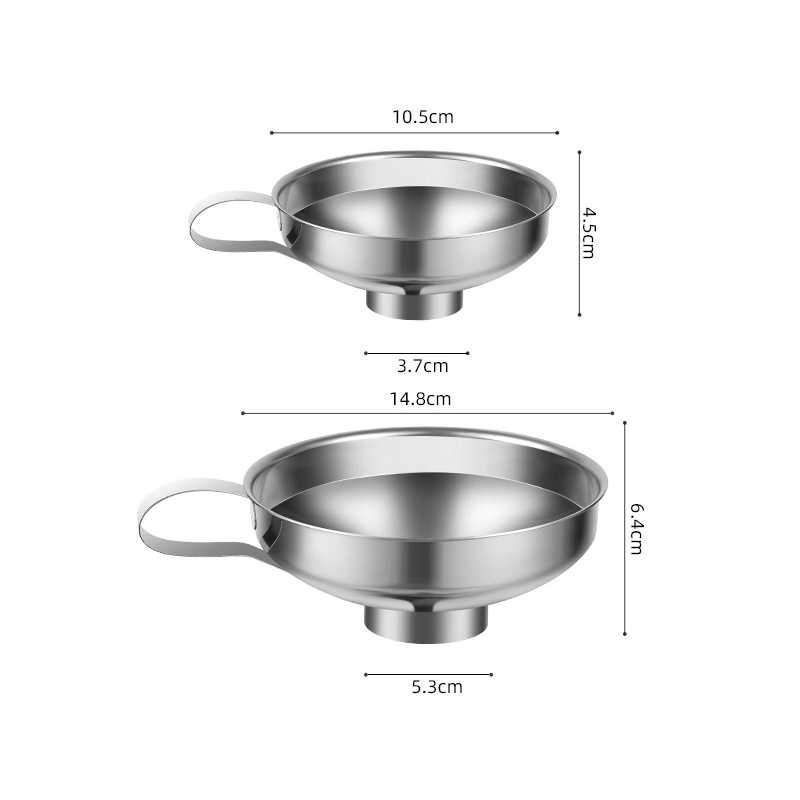 Altamente Popular, embudo para conservas de boca ancha de acero inoxidable de 2 tamaños, aderezo para ensaladas, embudo líquido, filtro de tolva, herramientas de cocina, Gadgets