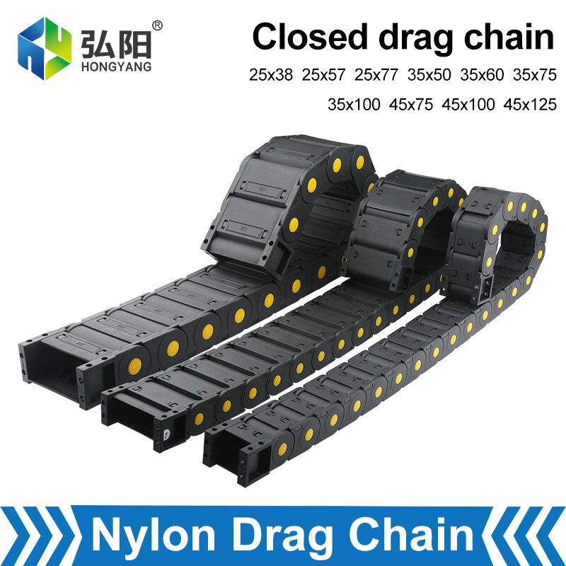 1m Cable Chain Fully Enclosed Towing Transmission Cable Chain Frame With End Connector Drag Chain For CNC Router Machine Parts