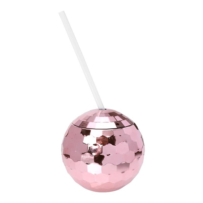 1 Set Disco Ball-shaped Cup Flash Ball-shaped Cocktail Cup Bar Glittering Ball-shaped Party Cup: Pink