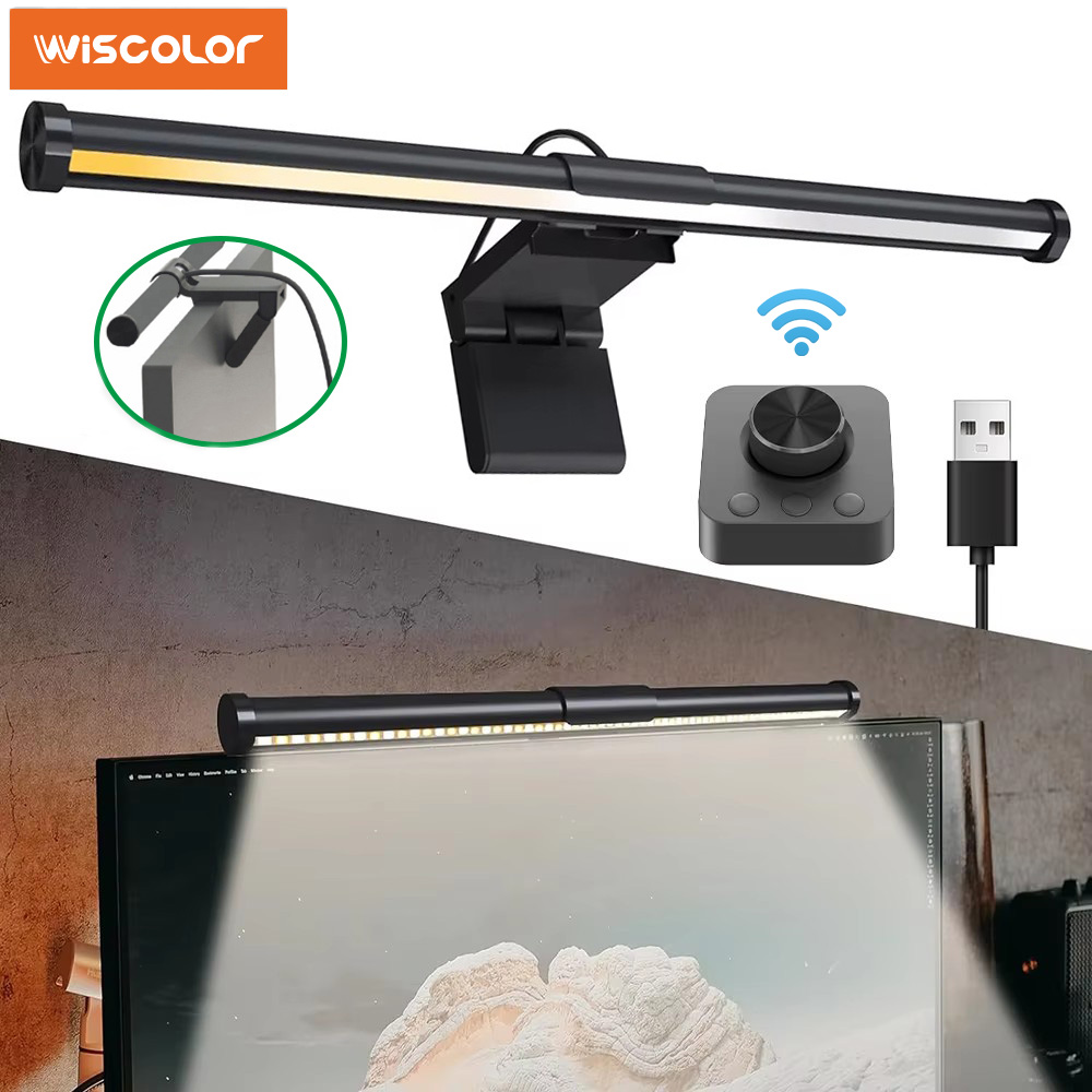 Wiscolor LED-computermonitor lichtbalk met afstandsbediening oogzorg tafellamp dimbaar scherm lichtbalk geen schittering thuiskantoor gaming