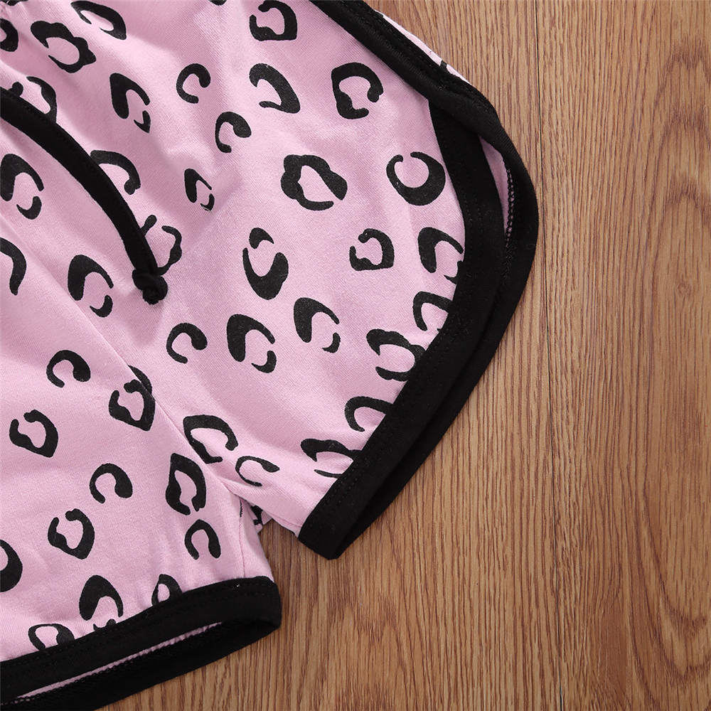 Little Kids Summer Shorts Leopard Patterns Elastic Band Bottoms ShortsLoose Wild Trouser