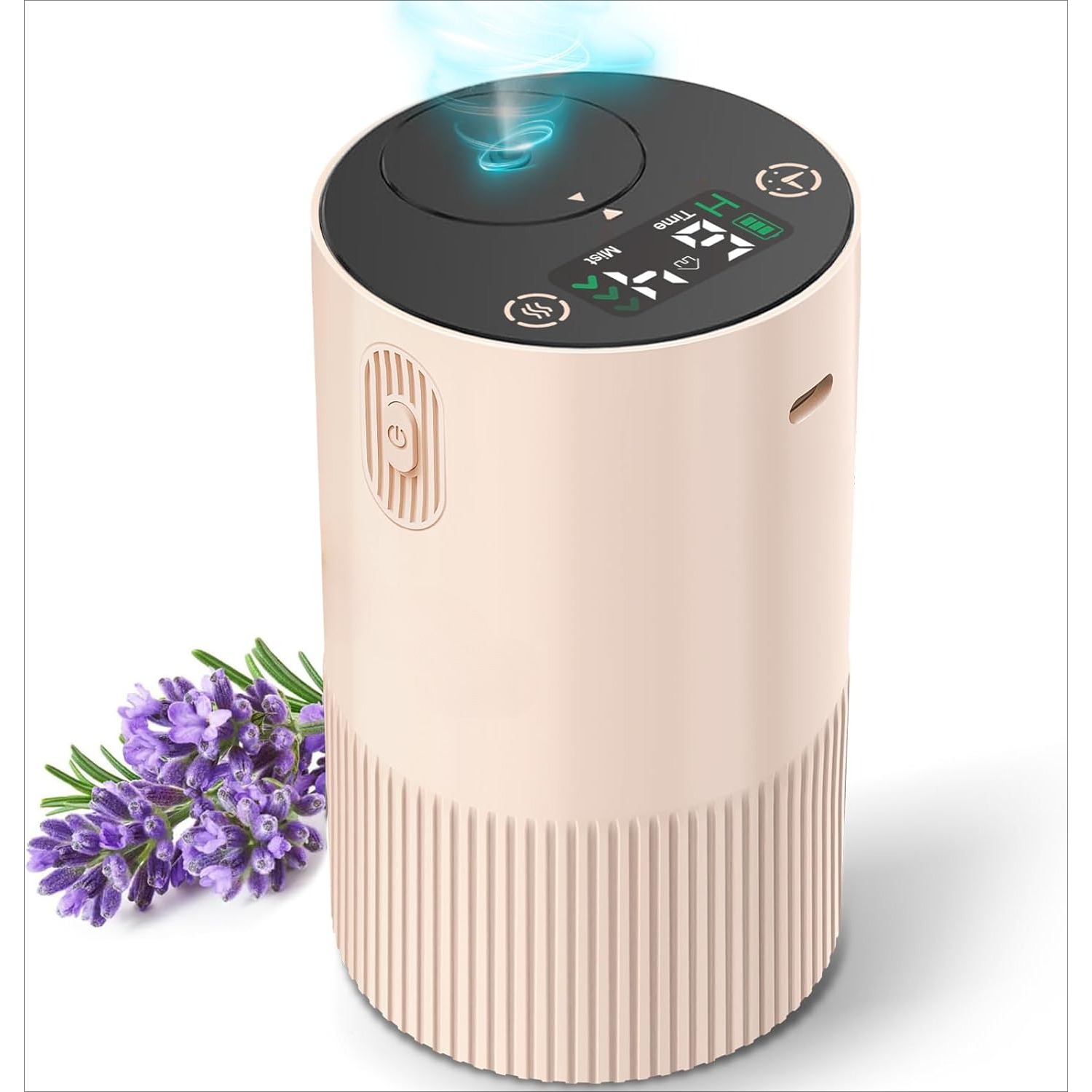 Aromaterapidiffusor för hemmet med batteriindikator, bärbar doftluftsmaskin 1/2/3 och kontinuerlig dimningstimerfunktion: Rosa