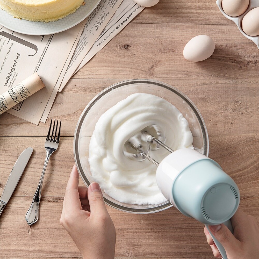 220V Mini Handheld Electric Dough Mixer Automatic 5 Gear Adjustment Egg Beater Cream Blender For Bread Cake Baking