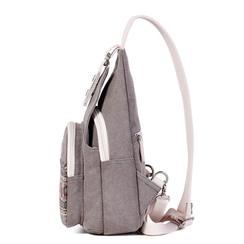 Canvas borsttas unisex casual tas persoonlijkheid etnische retro schoudertas