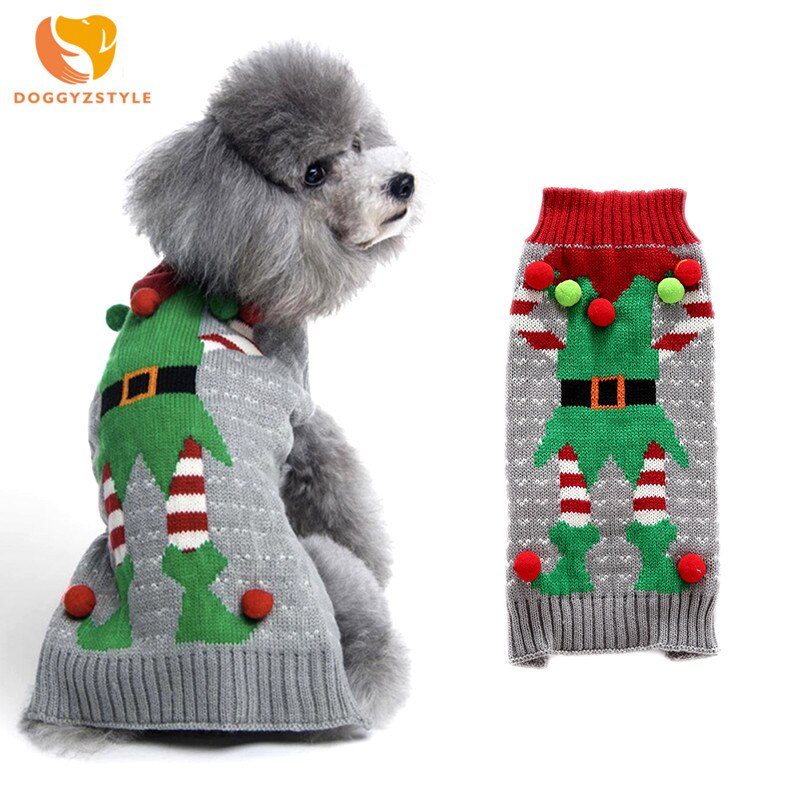 Doggyzstyle natal palhaço design cachorro camisola roupas inverno colete trajes de natal para pequenos cães grandes chihuahua XXS-XXL