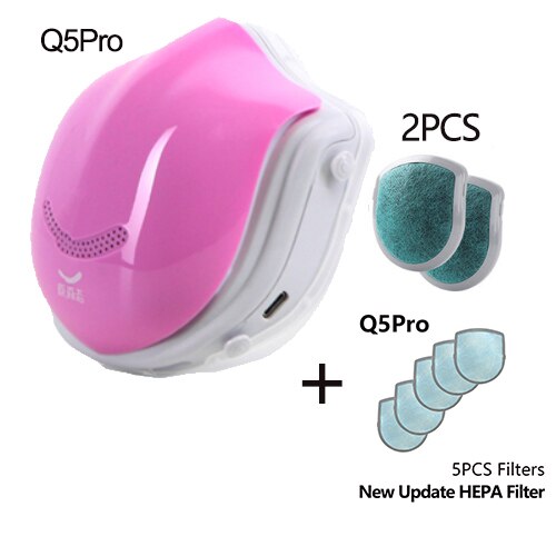 Xiaomi Norma Mijia Q5S Q5Pro Q7 Elettrico Maschere Anti-nebbia di Sterilizzazione Del Viso Fornisce Aria Attivo PM2.5 Filtro Respiratore: Pro Pink 7 Filters