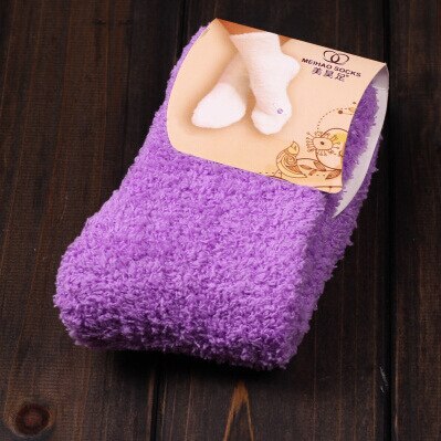 Calcetines cálidos de felpa para mujer, calcetín polar, Coral, Color caramelo, 1 par: C7