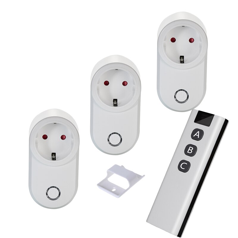 433 Mhz Wireless Remote Control Switch EU FR Socket AC220V Smart Switch Universial Plug15A Electrical Outlets Adapters For Light: 3RC 1B