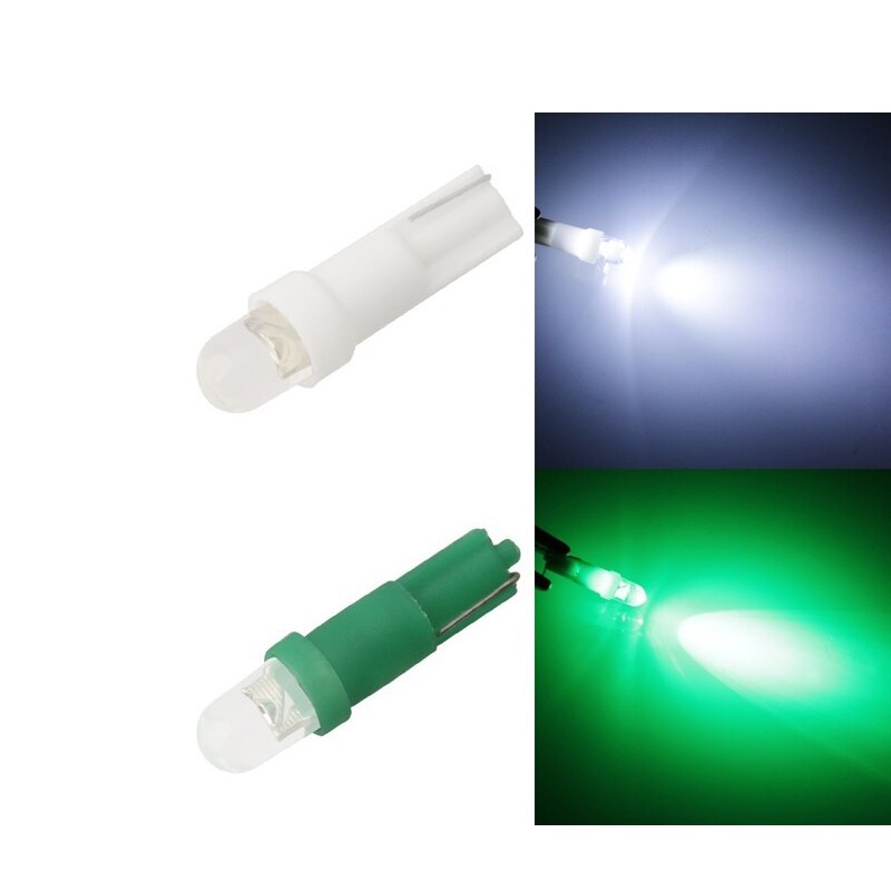 50x T5 W3W W1.2W Car COB 1SMD Dashboard Warming Bulbs LED Lights Auto 3D Astigmatism Indicator Wedge Light Instrument Bulb 12V