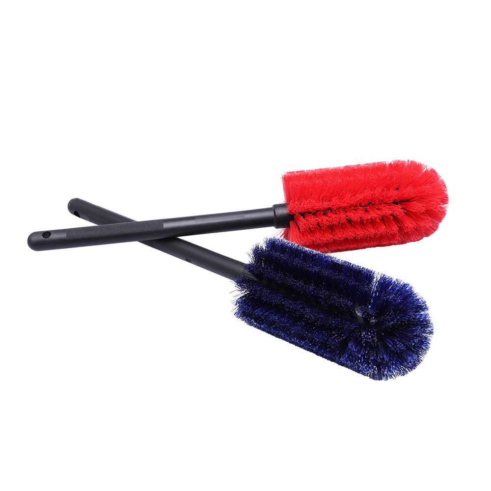 SPTA Car Wheel Wash Brush Plastic Handle Vehicle Cleaning Brush Wheel Rims Tire Washing Brush Auto Scrub Brush Car Wash Tools: 2Pcs Mix