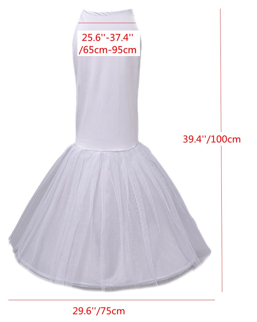 Beauty-Emily Big Fishtail Underskirt Mermaid Petticoat For Wedding dress White Fashin Soft Crinoline Wedding Accessories