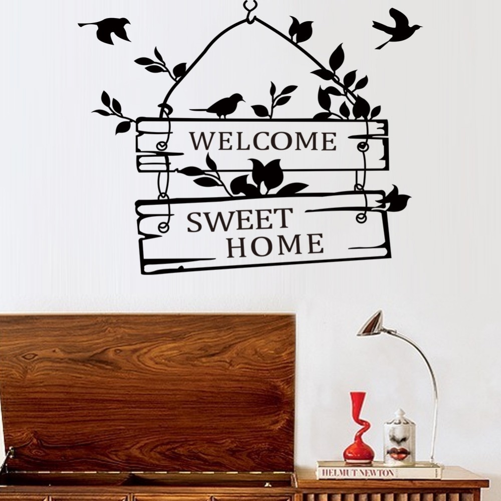 welcome sweet home door sign decoration wall decals ZYVA-8253-NA decorative vinyl wall stickers for home