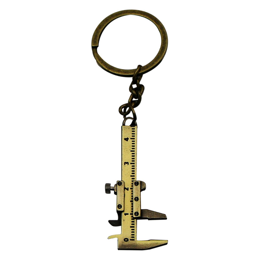 1Pc Univeral Car Styling Metal Movable Vernier Caliper Ruler Model Keychain Key Chain Keyring Keyfob Tool Accessories: Retro