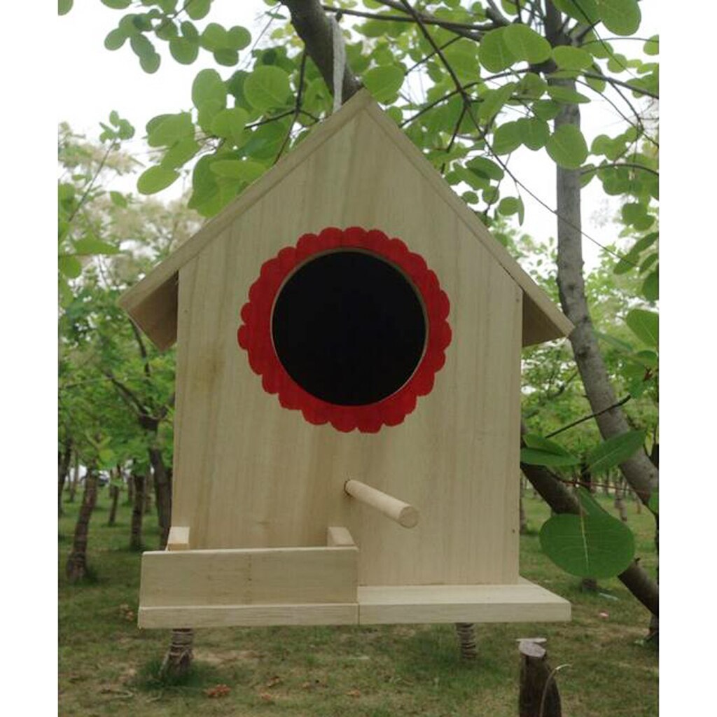 Træ fugl hus reden kasse med pind til små vilde haven fugle hus