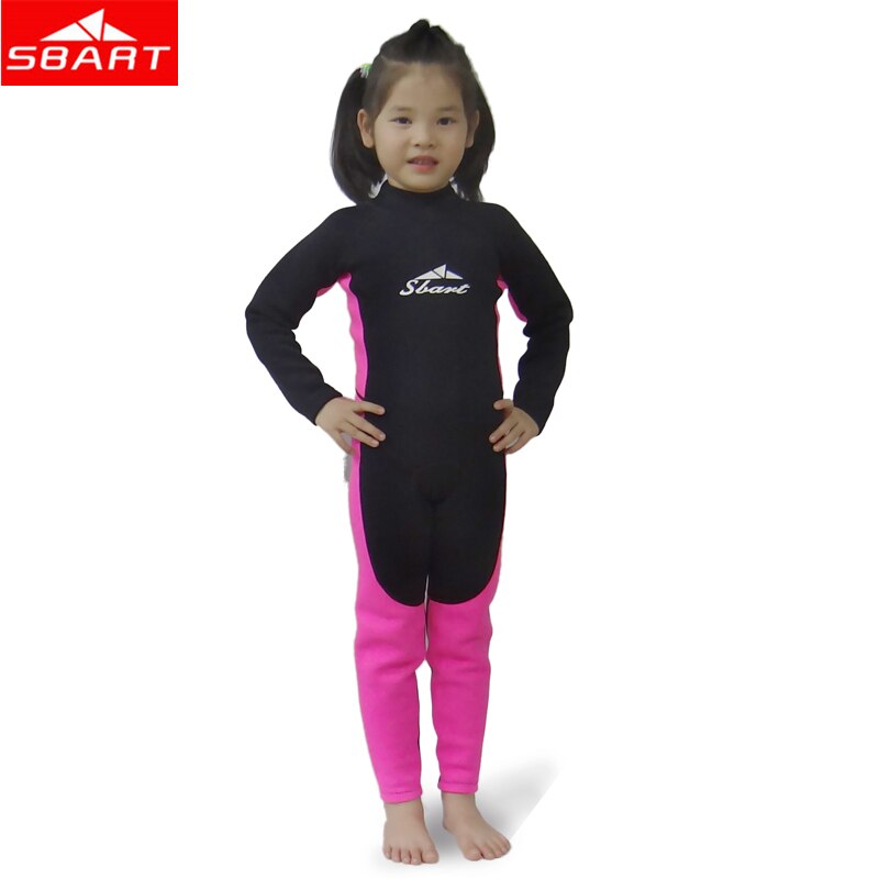 SBART 2 MM Neopreen kinderen Wetsuits Lange Mouwen Winter Warm Een stuk Jongen Meisjes Zwemmen Snorkelen Duiken wetsuits
