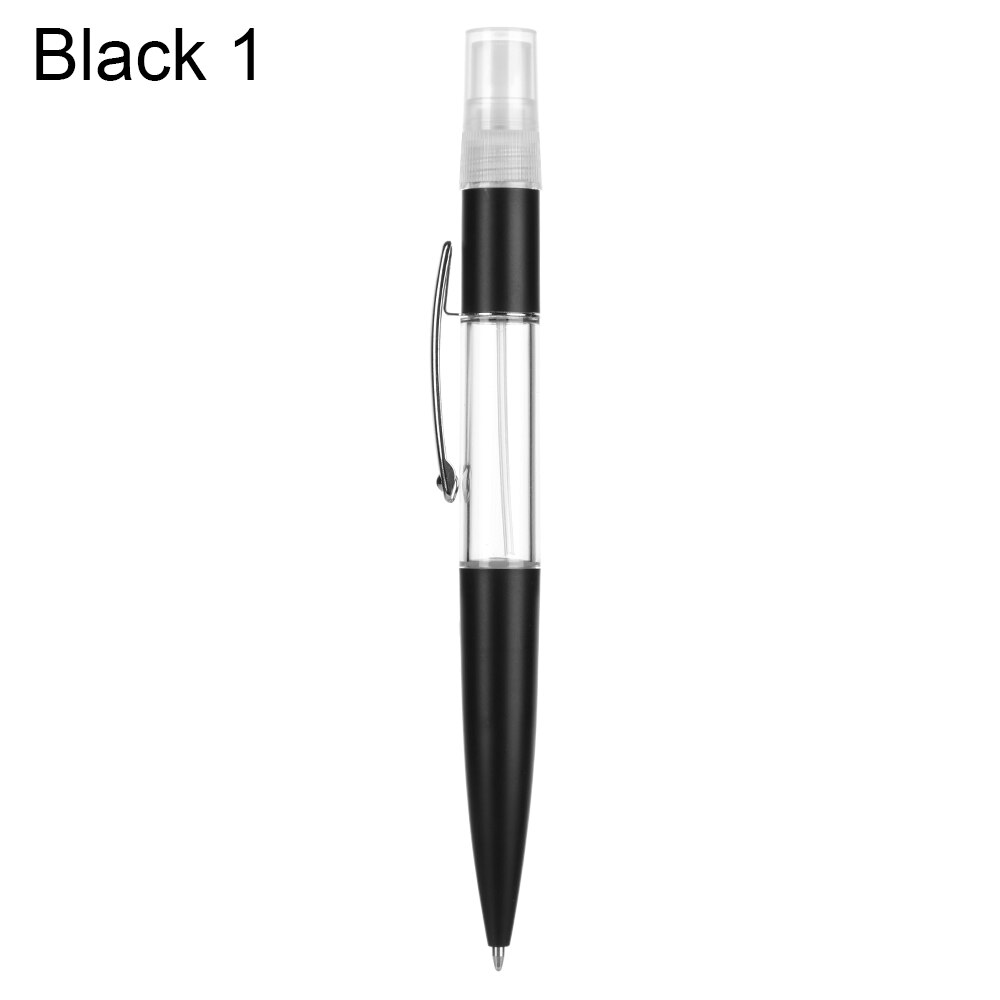 1 PC Portable Multifunction Spray Ballpoint Pen Refillable Disinfectant Pen Practical Mini Travel Perfume Bottle Writing Tools: style 1-Black