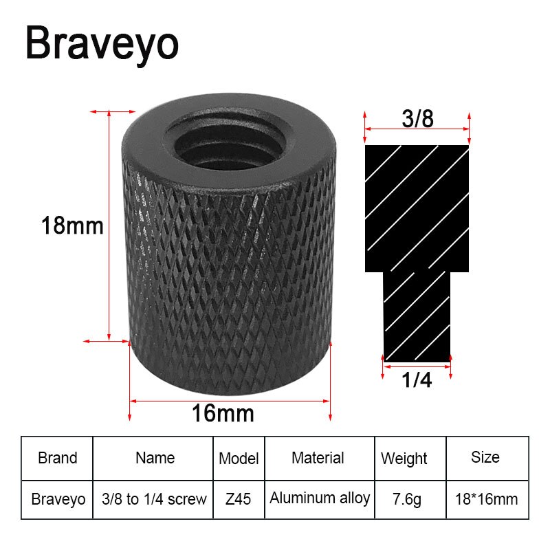 Dubbele Moer Adapter Schroef 1/4 M4 M5 M6 M8 M10 Camera Schroef Statief Balhoofd Monpod Mount Schroef Voor Dslr live Flash Bracket: Z45 1PC