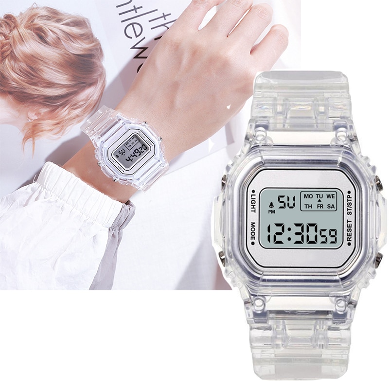 Stijlvolle Vrouwen Horloges Horlogeband Analoge Elektronische Led Digitale Klok Lady Polshorloge Reloj Mujer Relogio Feminino