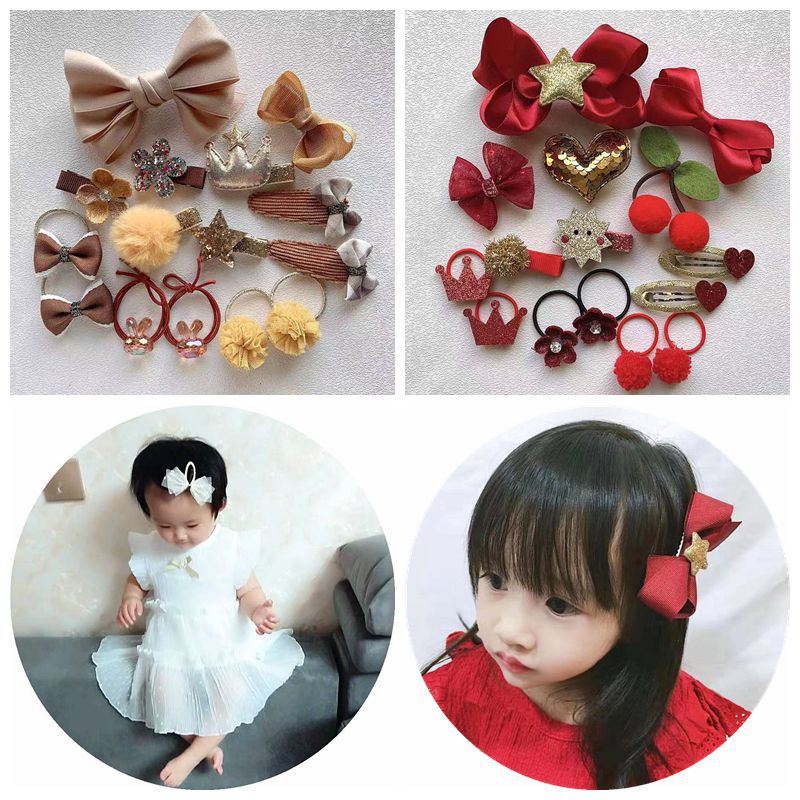 8/15 stuks baby haarspeldjes strikken kroon elastische haarbanden kinderen rubberen band kinderen haarspeld haarspeldjes baby meisjes haaraccessoires