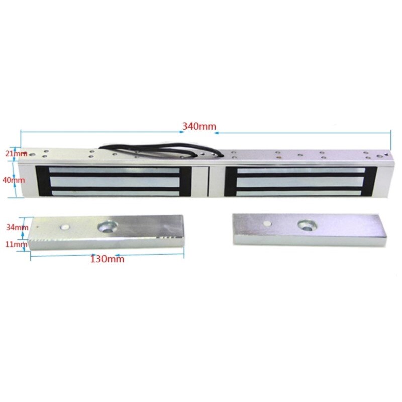 12V 24V 280kg Holding Force Magnetic Lock Single Double Door Surface Mounted Lock Concealed Waterproof Time Delay Solenoid Latch: 180KG 2 Door