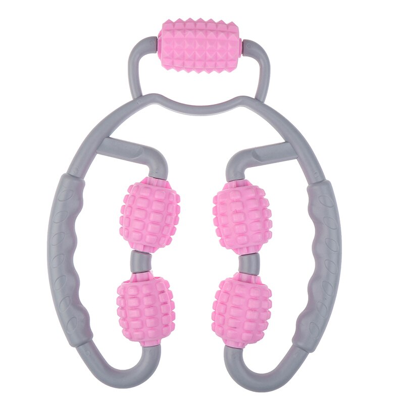 1pc eliminere muskelafslapning hjul kalv massage rulle fitness skum skaft ring ben klemme massager: Lyserød
