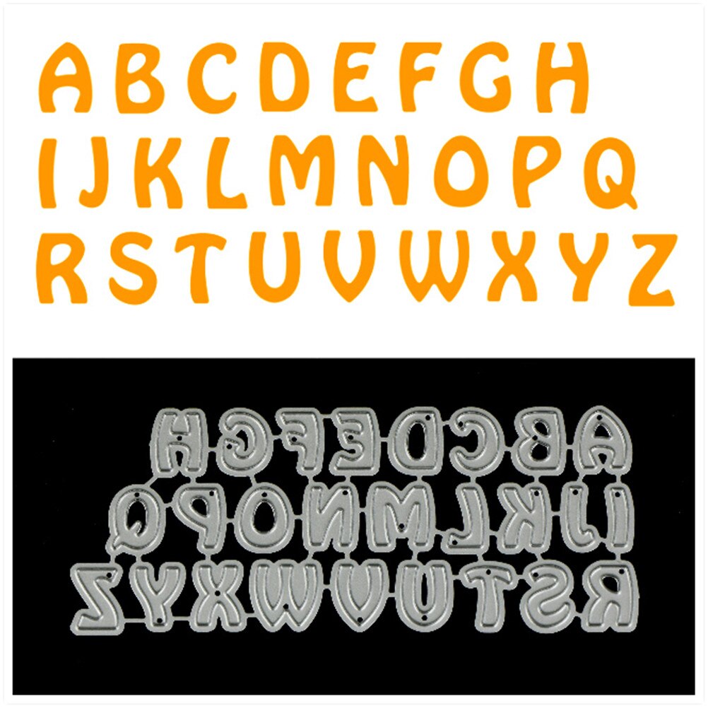26Pcs Mooie Hoofdletters Alfabet Nummer Metalen Staal Embossing Stansmessen Craft Sterven Scrapbooking 3D Stempel Handmadecard: 6