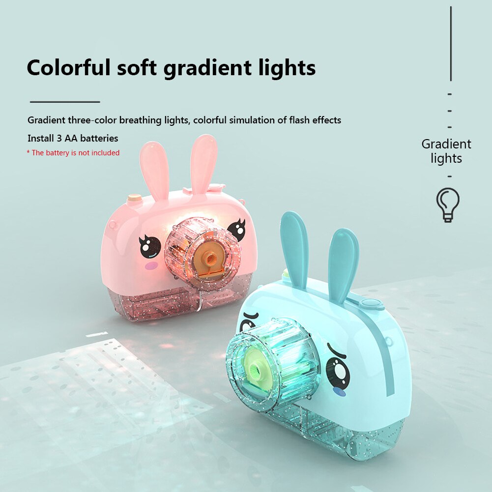 Kids Rabbit Elk Camera Light Music Electric Automatic Bubble Blower Machine Toy Outdoor Fun Sports Toys