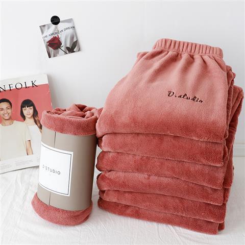 Schlaf Unterseite knapp Gedruckt Freizeit schick Flanell Weiche Warme Bequeme Frauen Koreanischen Stil Winter Schlafanzug Hosen Nachtwäsche Ulzzang: Orange / XL