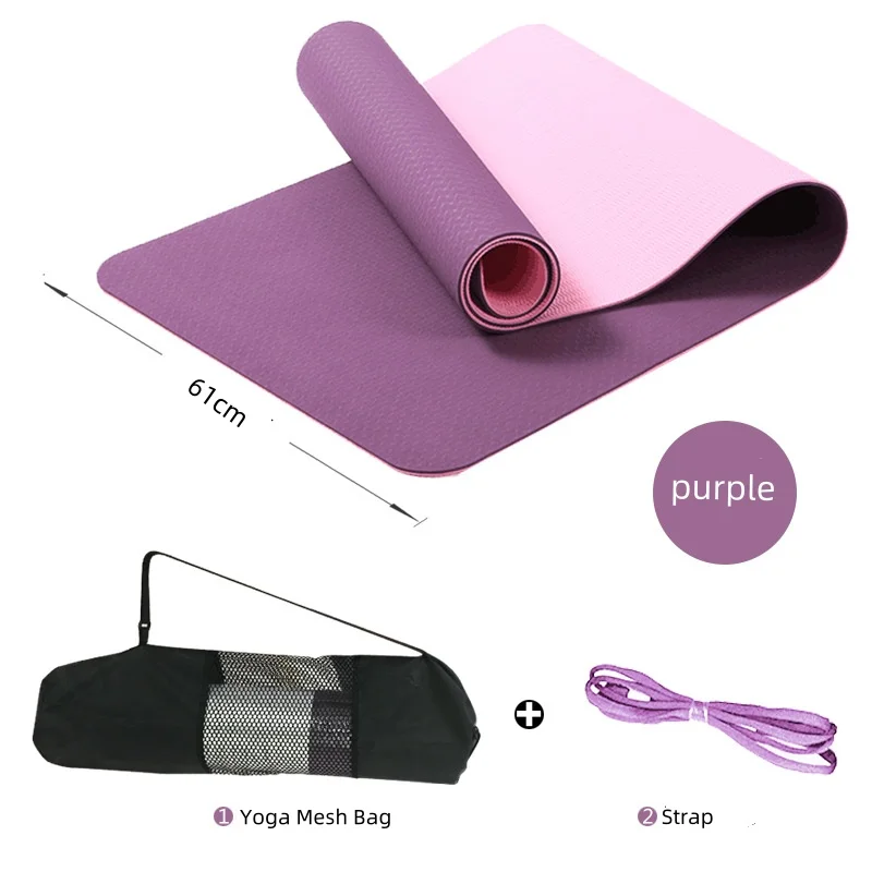 183*61*0.6cm halkfria yogamattor tjock träningsmatta pilates reformer yogatillbehör hemmagymutrustning gymnastik meditationsmatta: Grön