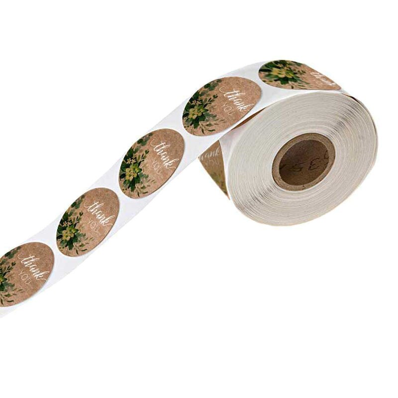 -1000Pcs Floral Stationery Sticker Thank You Sticker for Seal Label Scrapbooking Handmade Packaging Envelopes Sticke