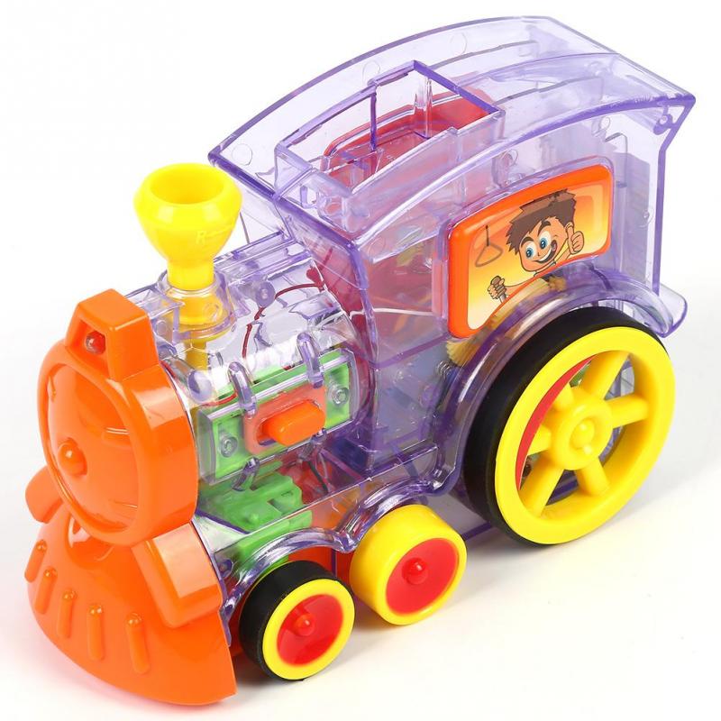60 stk domino togvogn model legetøj med load patron farverige domino blokke spil fødselsdag for børn