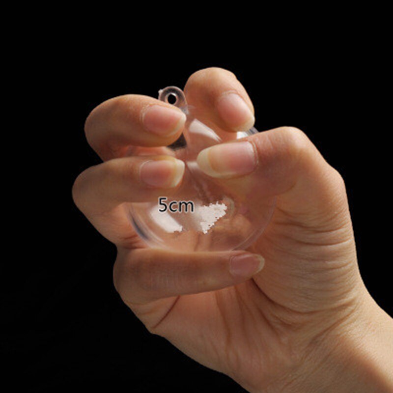 Christmas Decoration Hanging Ball DIY Plastic Sealable Can Open Transparent Hollow Sphere ChristmasTree Hanging Transparent Ball: 5cm