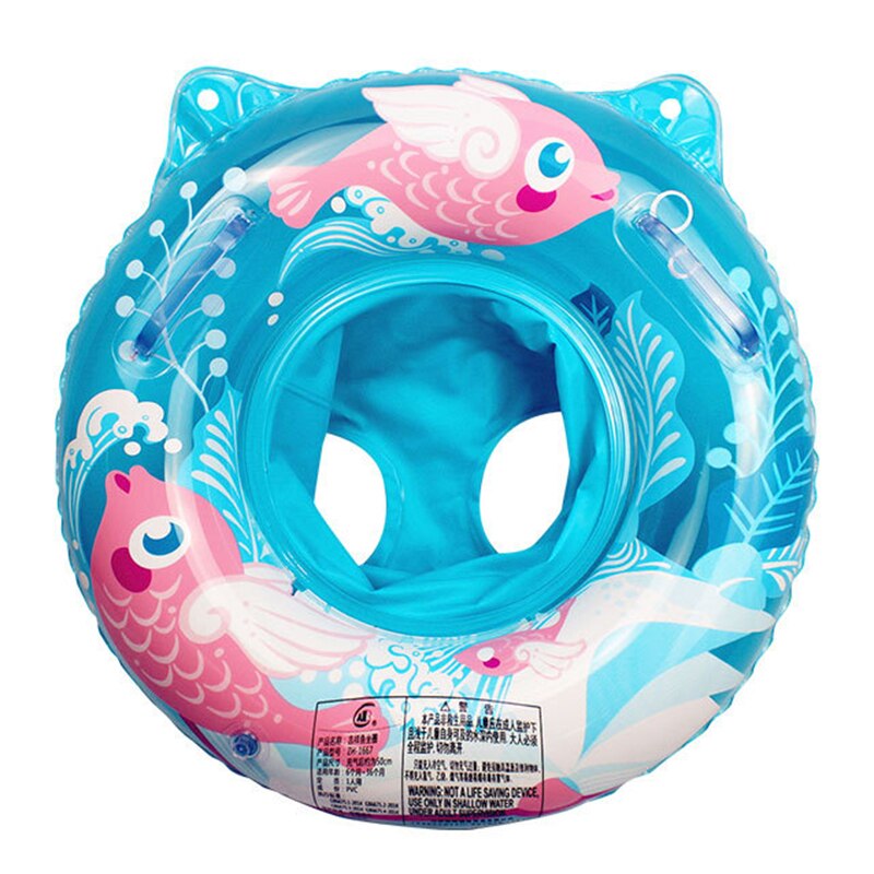 Anello da nuoto per accessori per piscina per bambini cerchio gonfiabile per bambini doppio manico galleggiante per bambini anello da nuoto sedile galleggiante giocattoli d&#39;acqua: blue fish