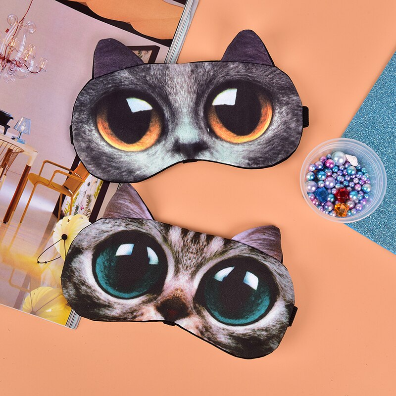 Mascarilla para dormir con perro y gato, máscara para ojos con cobertura Natural para dormir, parche para ojos suave para vendar los ojos, funda para sombra para ojos para dormir, 1 pz