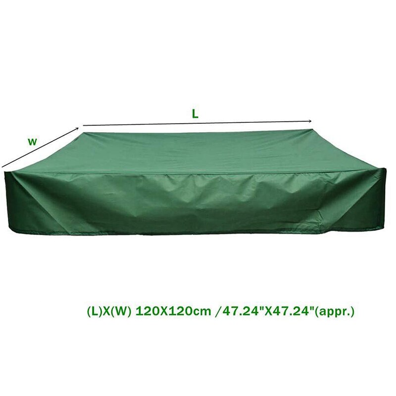 Sandkasten Abdeckung, Platz Staubdicht Sandkasten Abdeckung mit Kordelzug, Wasserdichte Sandkasten Schwimmbad Abdeckung, Grün, 120x120cm