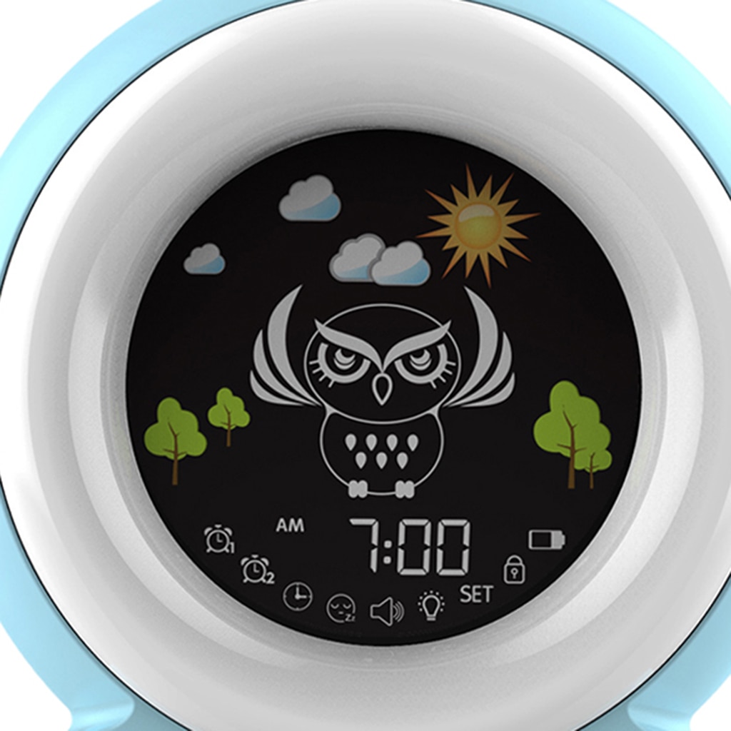 Kids Sleep Trainer Alarm Clock Bedside Digital Clock with Night Light& Music