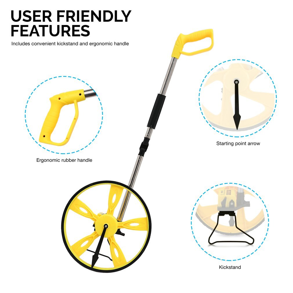 Stable Folding Distance Measuring Meter Wheel Hand-held Distance Surveying Rangefinder Portable Counter Surveyor Tool