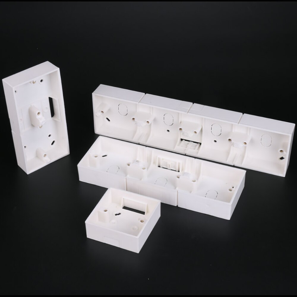 86 Type 2 Gang 3 Gang 4 Gang Switch Socket Base Outfit Junction Box Surface Mount Bottom Box Wall Switch Socket Dark Box White