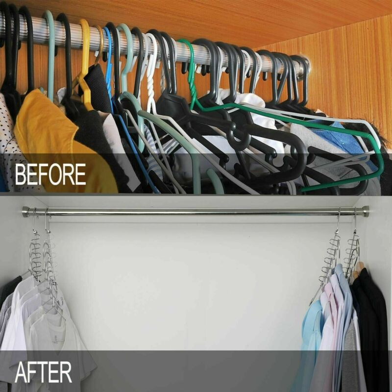 4PCS Huishoudelijke Magic Doek Hanger Wonder Ruimtebesparende Hangers Metalen Closet Organizer
